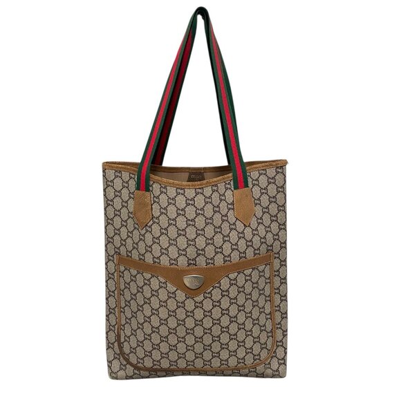 Vintage Gucci Plus GG Monogram Large Coated PVC Tote Bag - Picture 1 of 8